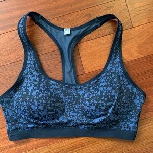 Uniqlo Black and Blue Patterned Sports Bra